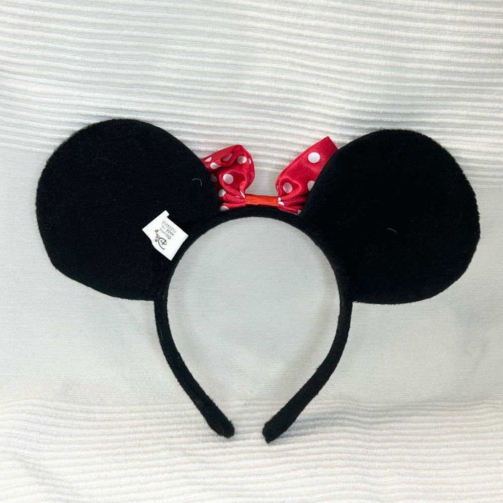 Disney Minnie Mouse Ears Headband with Red Polka Dot Bow - Picture 3 of 7